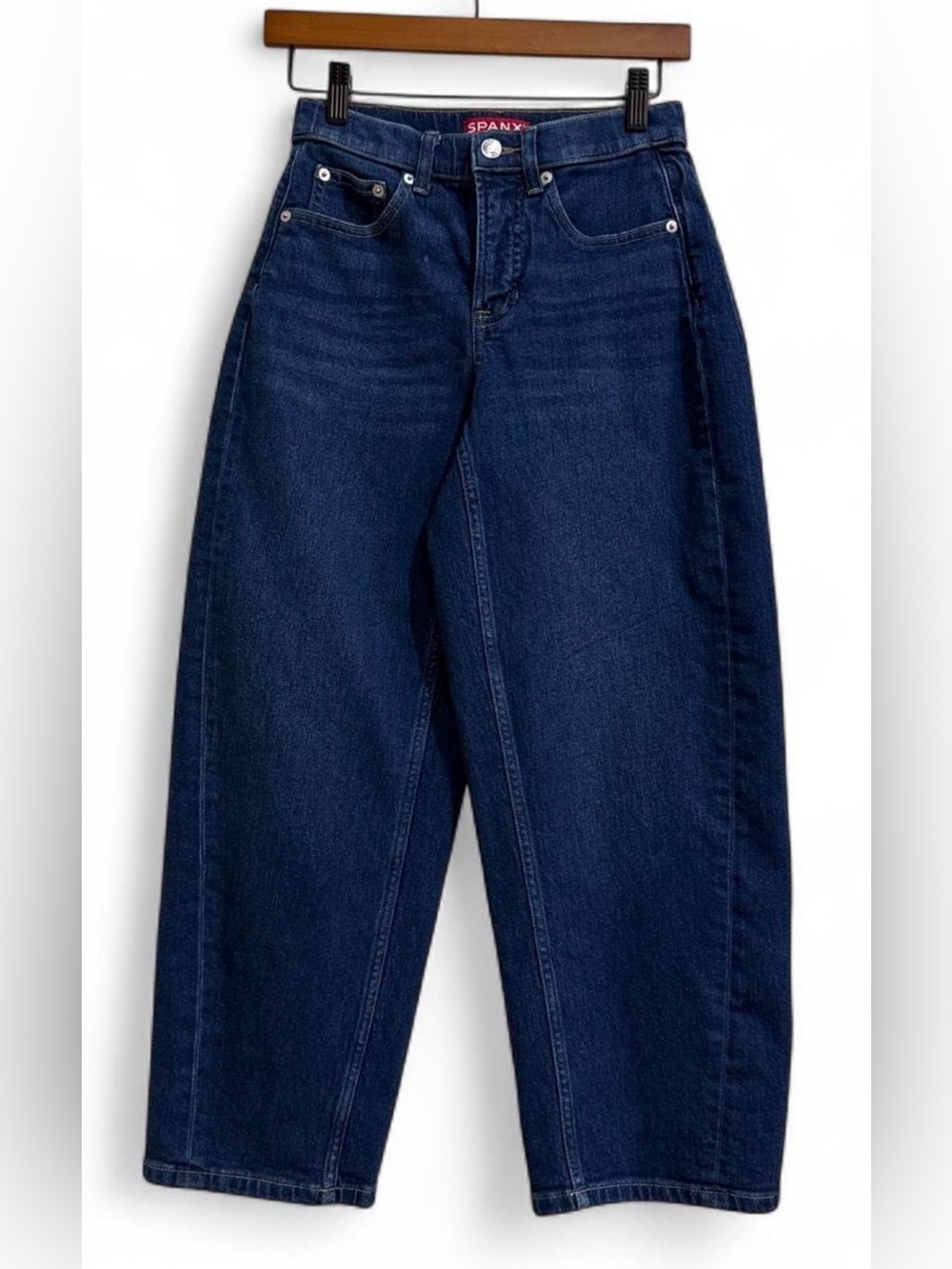 SPANX Women's Deep Blue Barrel Jeans XS P